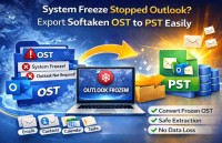 System Freeze Stopped Outlook? Export Softaken OST to PST Easily